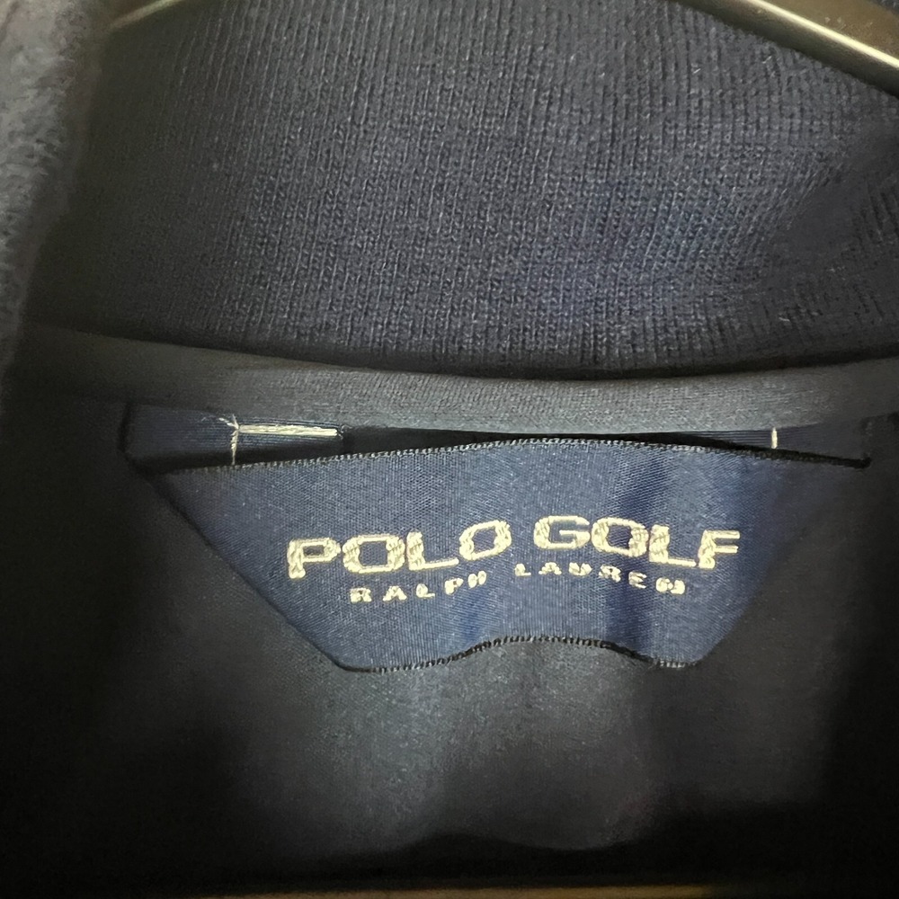 Polo Golf Ralph Lauren Windbreaker Jacket Mens Large Blue 1/4 Zip Button Casual - Picture 4 of 11